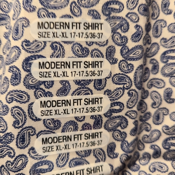 Mens long sleeve nick Graham white and blue pasley with polka dot cluffs - Picture 6 of 6